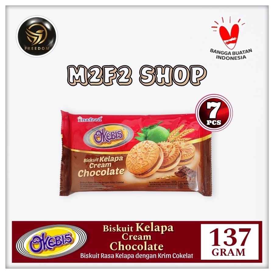 

Okebis Biskuit Kelapa Cream Chocolate | Krim Cokelat - 137 gr (Kemasan 7 Pcs)