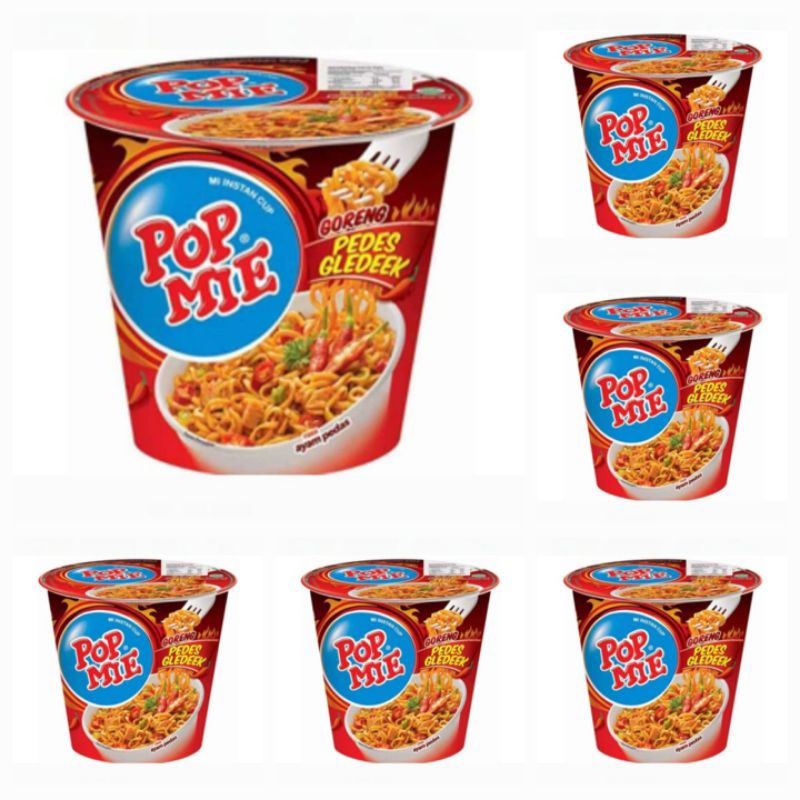 

Pop Mie Mi Instan Cup Goreng Pedes Gledeek Rasa Ayam Pedas 75 Gr