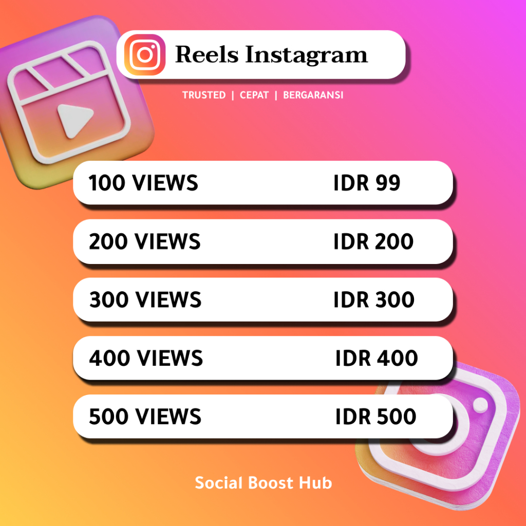 VIEWS REELS IG PERMANEN PREMIUM BERGARANSI VVIP