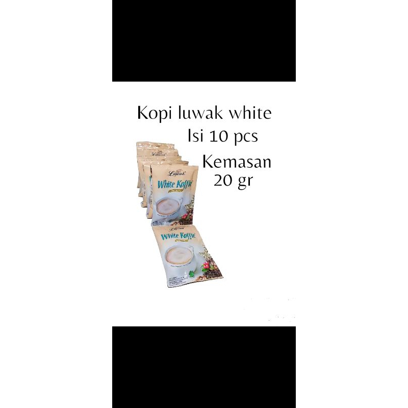 

kopi luwak white coffe original 10x20gr isi 10 sachet / white coffe murah