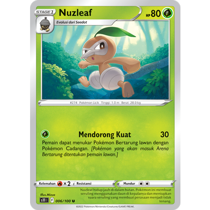 POKEMON TCG INDONESIA NUZLEAF S11 006/100