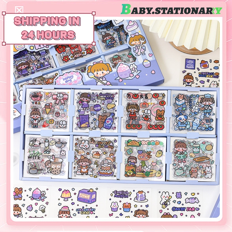 

100-200pcs Stiker Kartun PVC Waterproof DIY: Sakura Girl & Cat Kindergarten