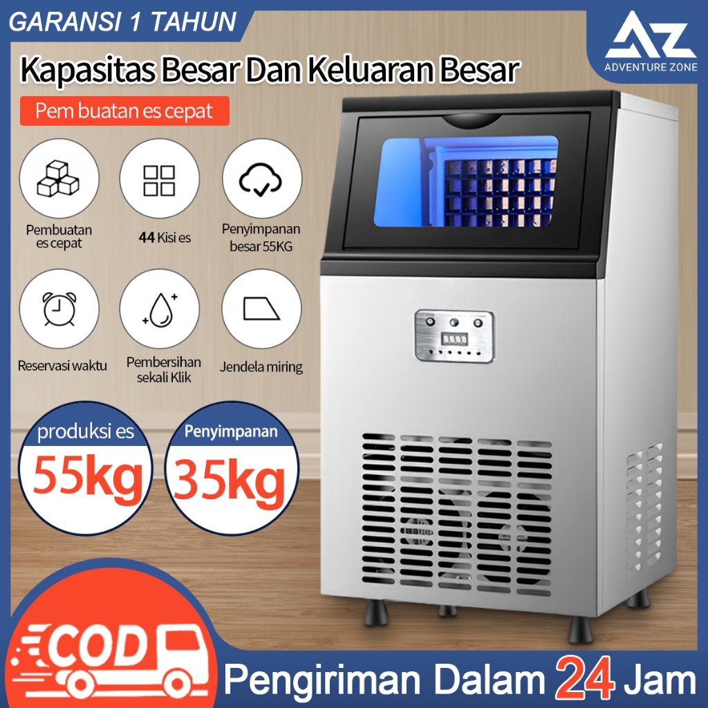 AZ Mesin Es Stainless Steel Es Batu Kristal 55KG/Hari