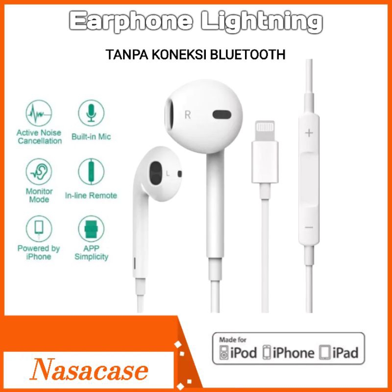 Headset iPhone 7 8 XR 11 lightning original earphone