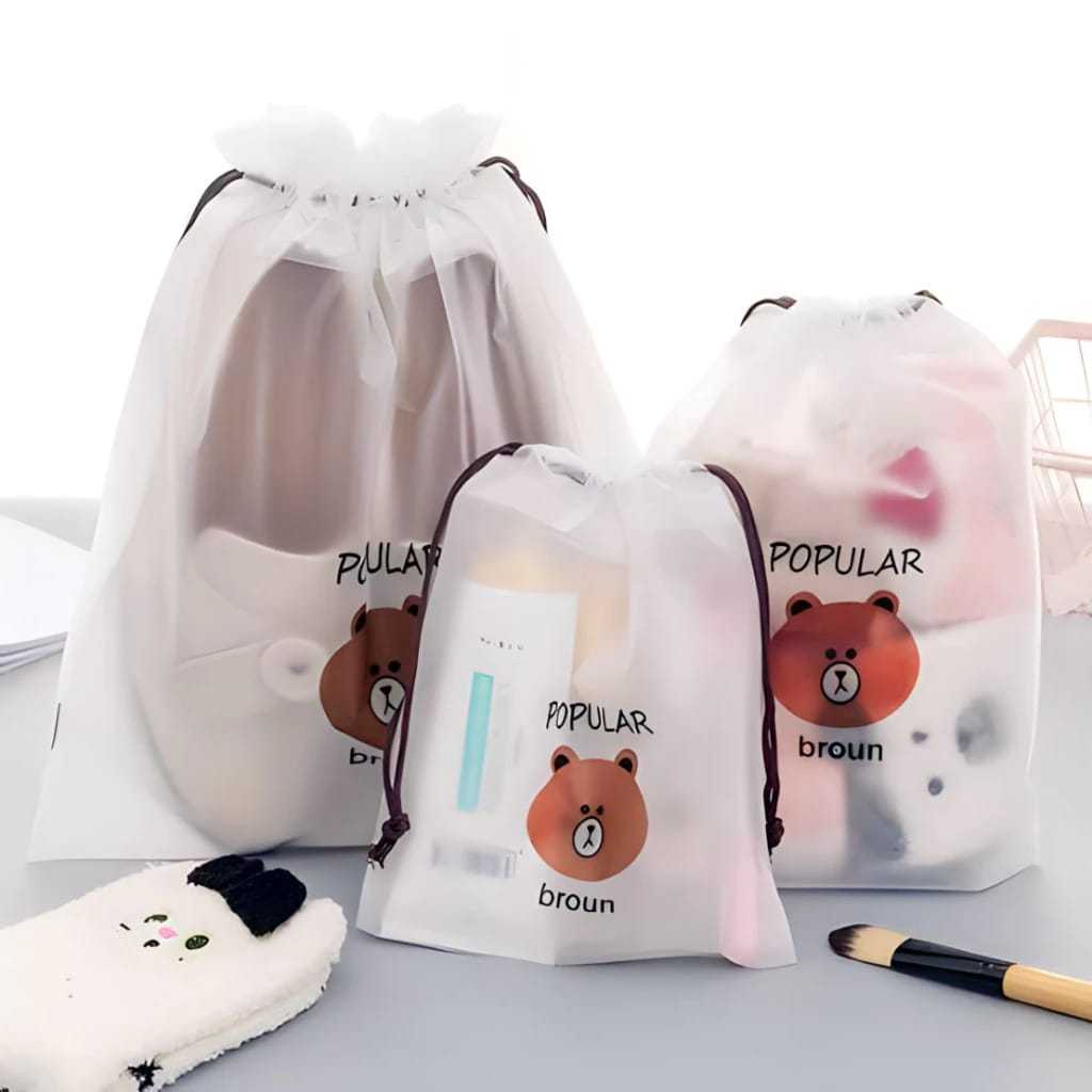 Travel Pouch Bag Organizer / Tas Plastik Kecil Serbaguna /  Alat Tempat Penyimpanan Make Up Multifun