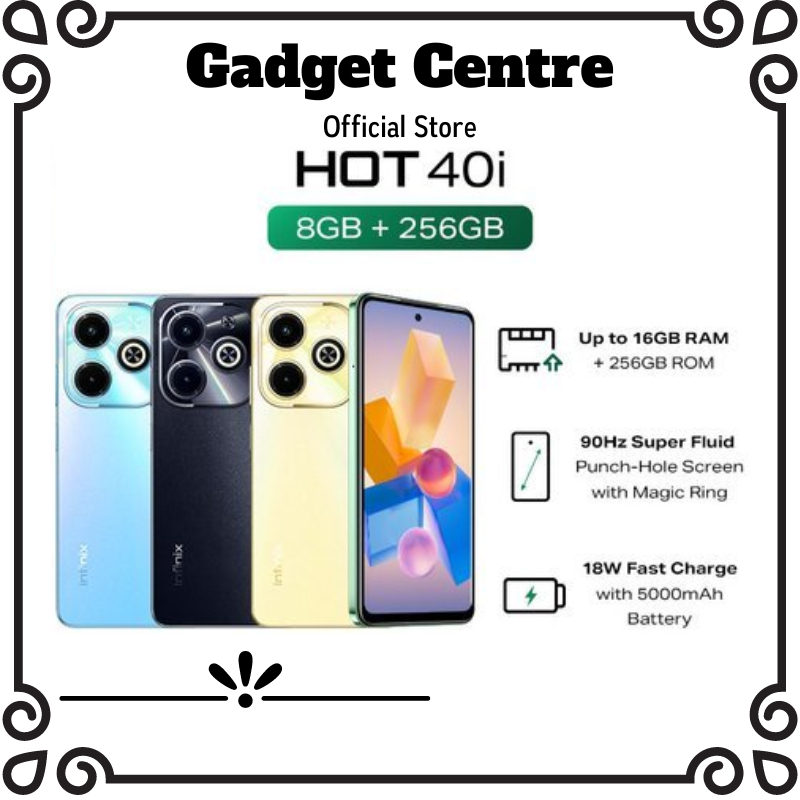Infinix Hot 40i 8/256GB - Up to 16GB Extended RAM - Garansi Resmi