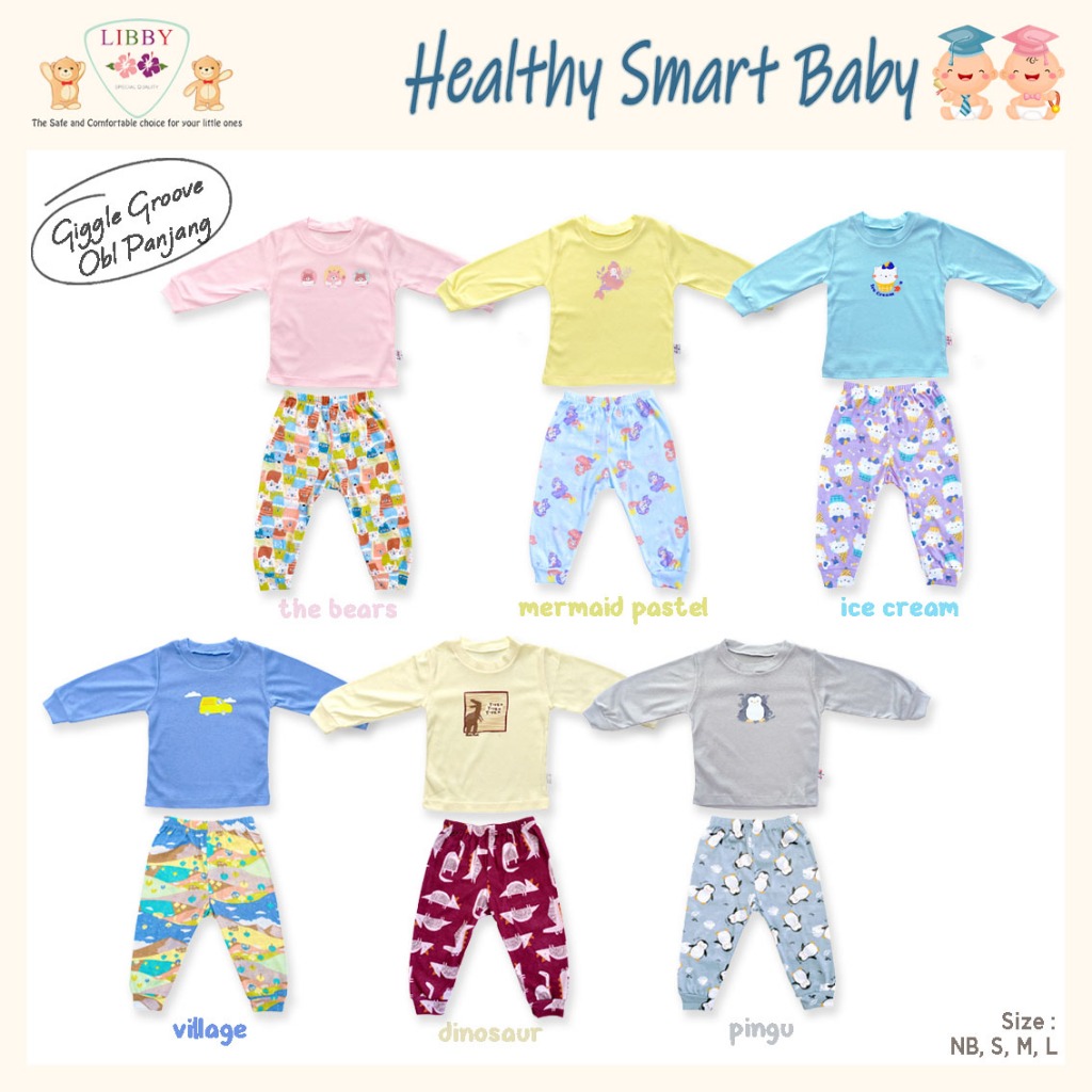 Libby Giggles Groove | Libby Oblong Tipis | Setelan Panjang