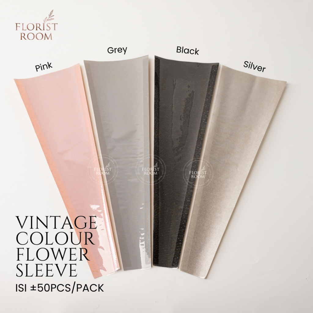 

Vintage Colour Paper Flower Sleeve ±50pcs/Pack - kantong bunga