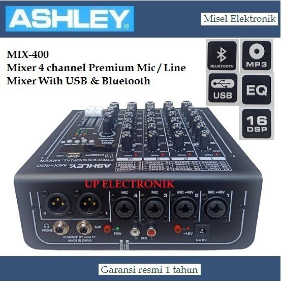 Mixer Ashley 4 channel mix 400 USB bluetooth