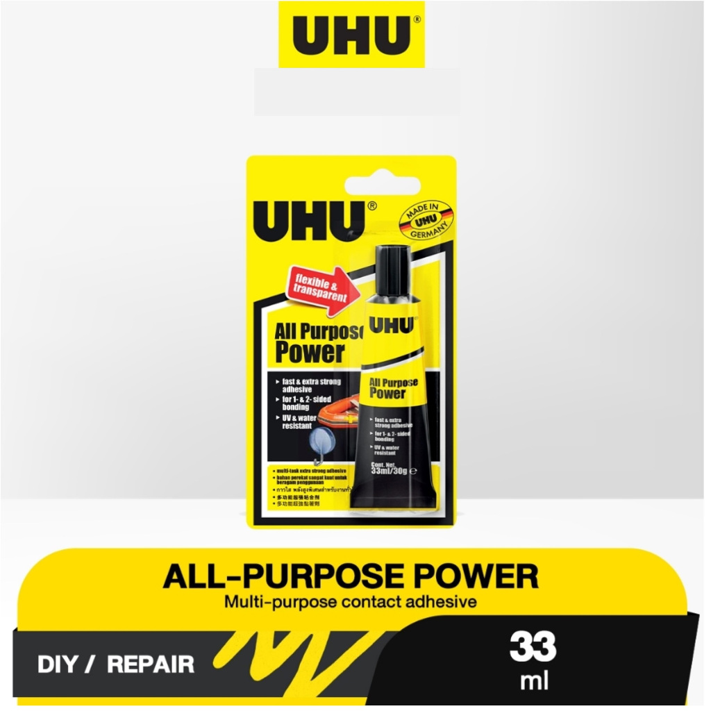 

LEM SERBAGUNA / ALL PURPOSE GLUE / SUPER GLUE / LEM TUBE UHU ALL PURPOSE POWER 33 ML