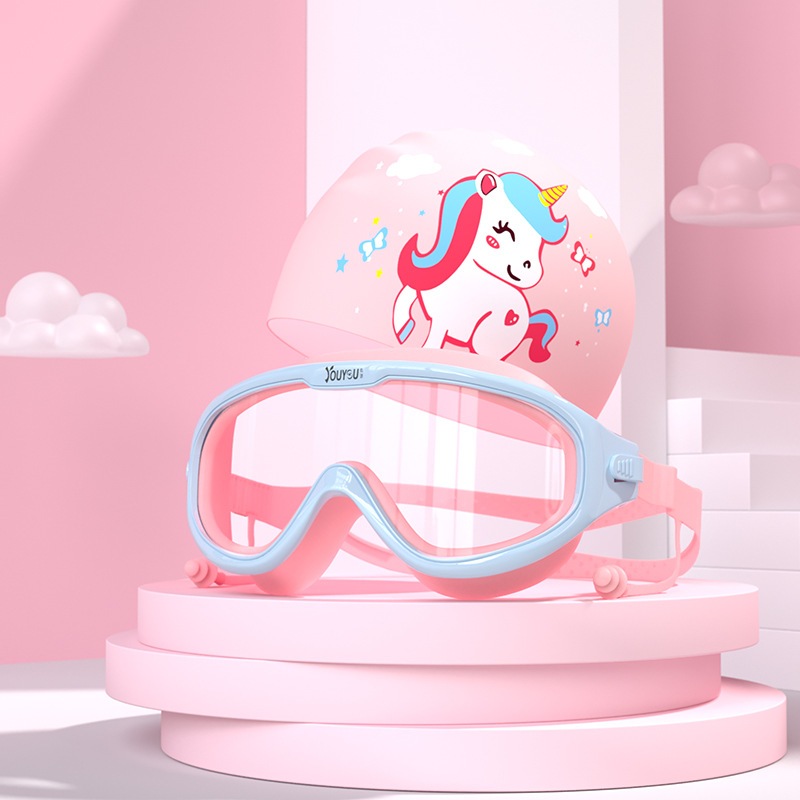 Kacamata Renang Anak Free Topi Renang Dan Penutup Telinga