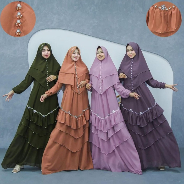 Terbaru gamis remaja nibras nt maxi jessy pink busui Baloteli  Muslim wanita pesta party gaun