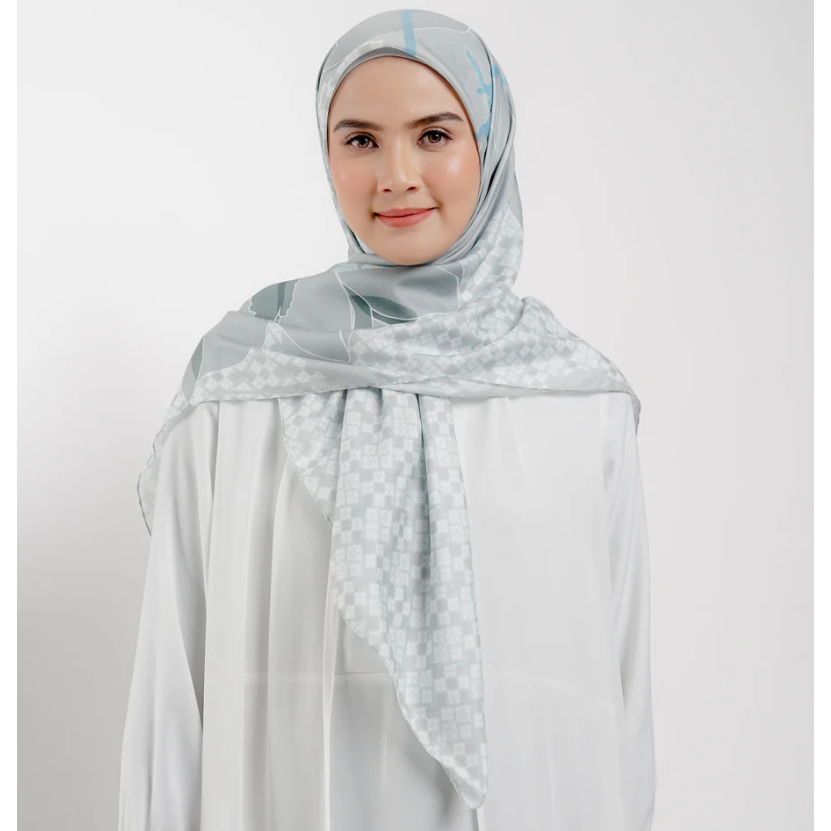 Hijab Segi Empat Syar'i Elzatta Motif - Scarf Motif Besar - Kerudung Segiempat