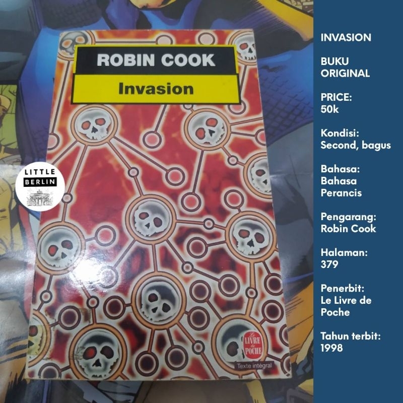 ORIGINAL Robin Cook INVASION French Book Novel Bahasa Perancis Française Import Novel