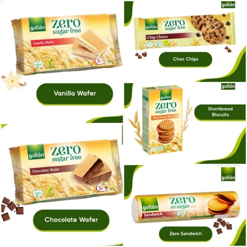 

Gullon Zero Sugar Free Chip Choc Cookies Sandwich Chocolate 250g Shortbread Biscuit 330g Vanilla Wafer Choco Wafer Kukis Tanpa Gula