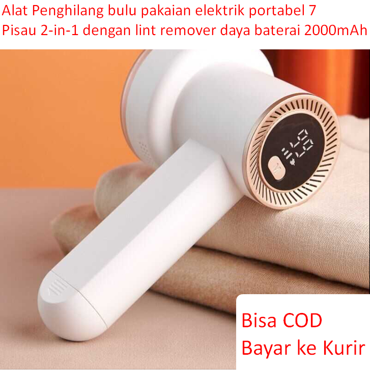 Alat Penhilang bulu pakaian elektrik portabel 7 Pisau 2-in-1 dengan lint remover daya baterai 2000mA