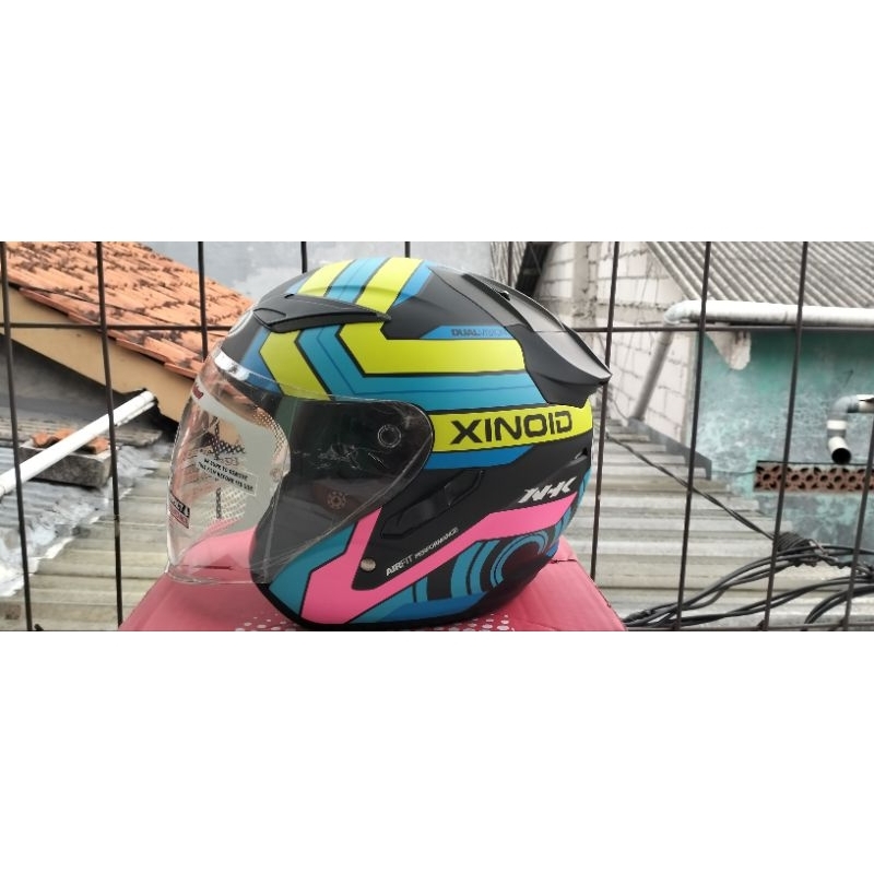 HELM NHK R1 XINOID BLACK YELLOW PINK DOFF