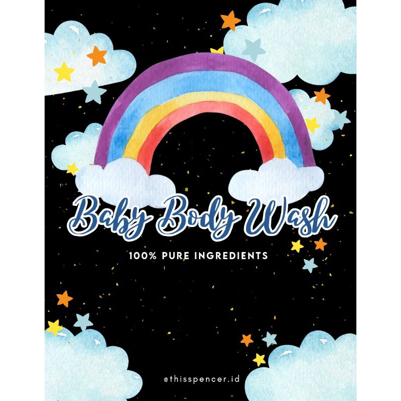 

STIKER LABEL SABUN SHAMPOO AESTHETIC BABY & KIDS RAINBOW BLACK EDITION'S (7 x 9 cm)