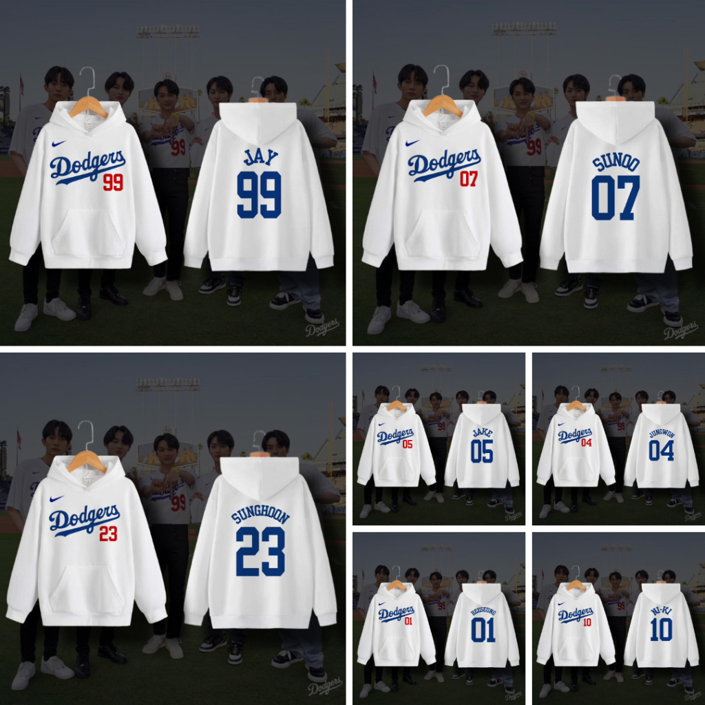 Hoodie enhipen sablon dodgers baseball jay jake jungwon sunoo sunghoon