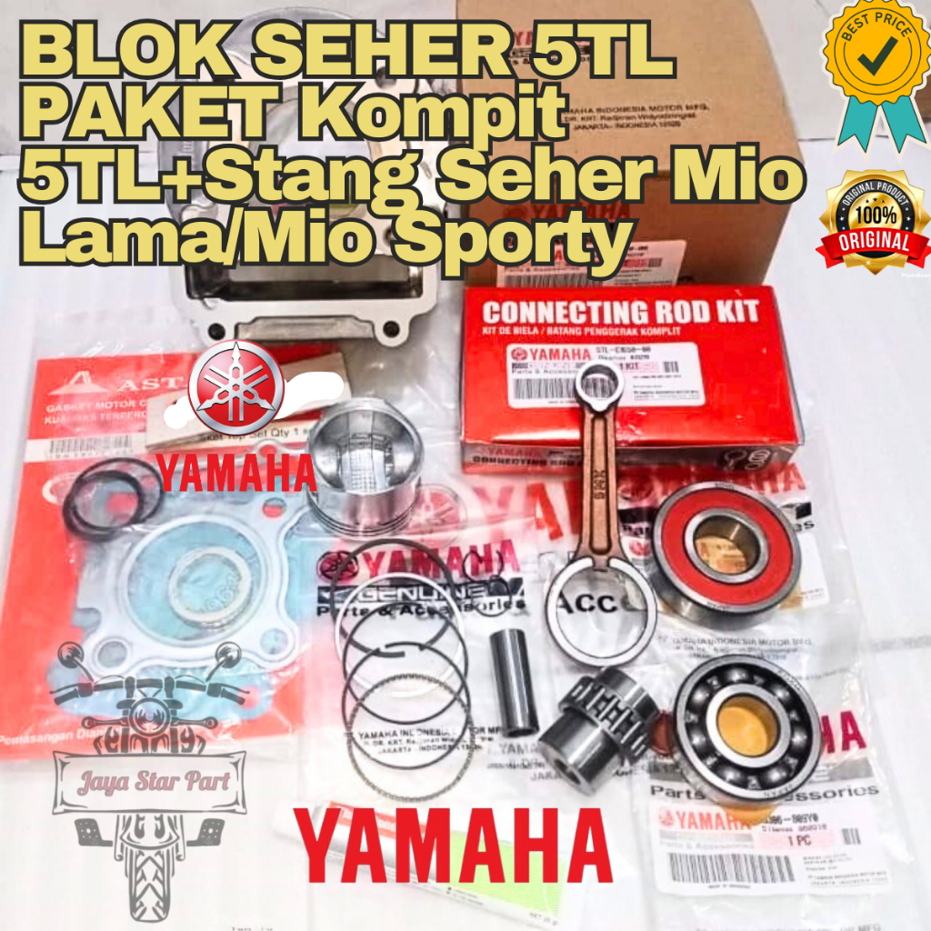 ORI Paket komplit Blok Seher 5TL+Stang seher Mio lama/Mio sporty
