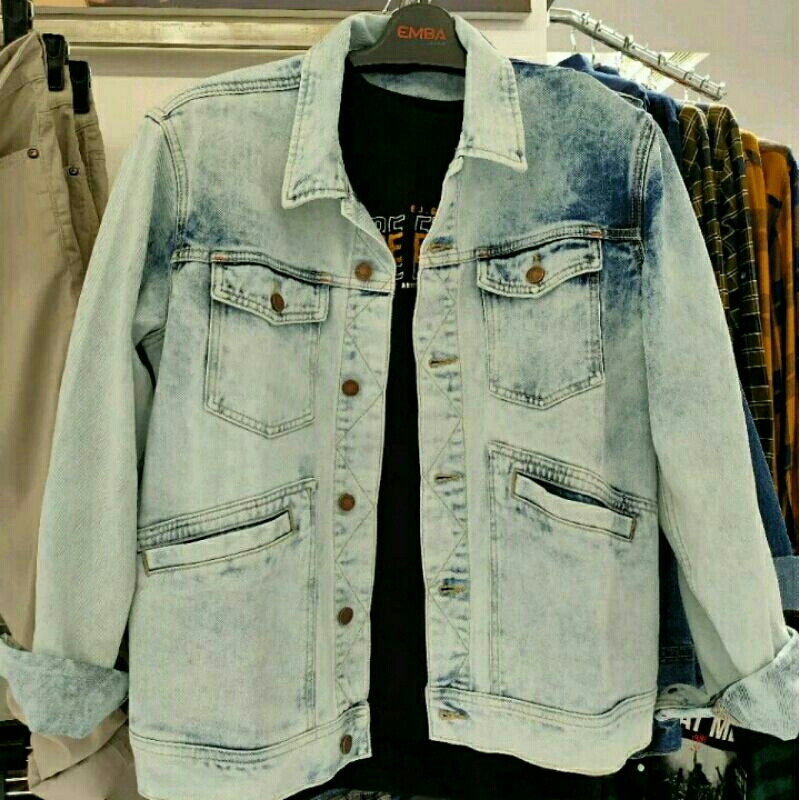 emba jaket jeans pria acid wash original terbaru