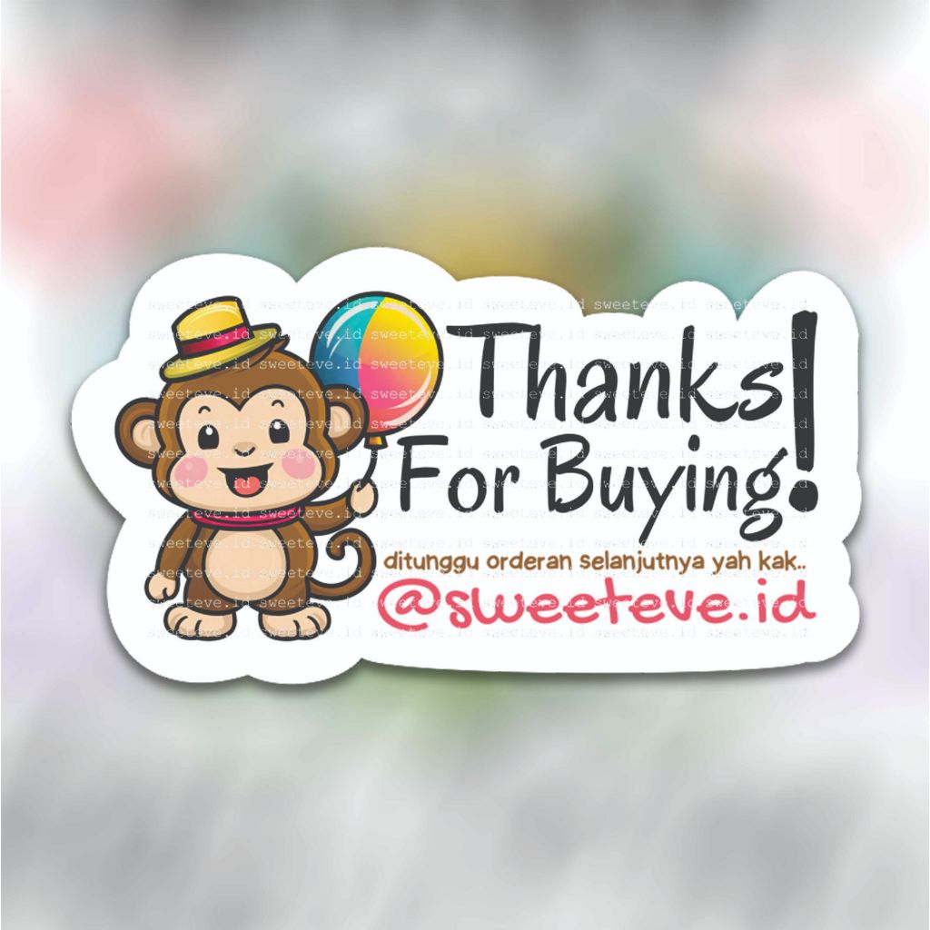 

Chromo Sticker Thank You olshop, Thanks Stiker Online Shop Cute, Stiker Terimakasih Online Shop NO CUSTOM & CUSTOM (Harga untuk 1 set) - Monkey 05