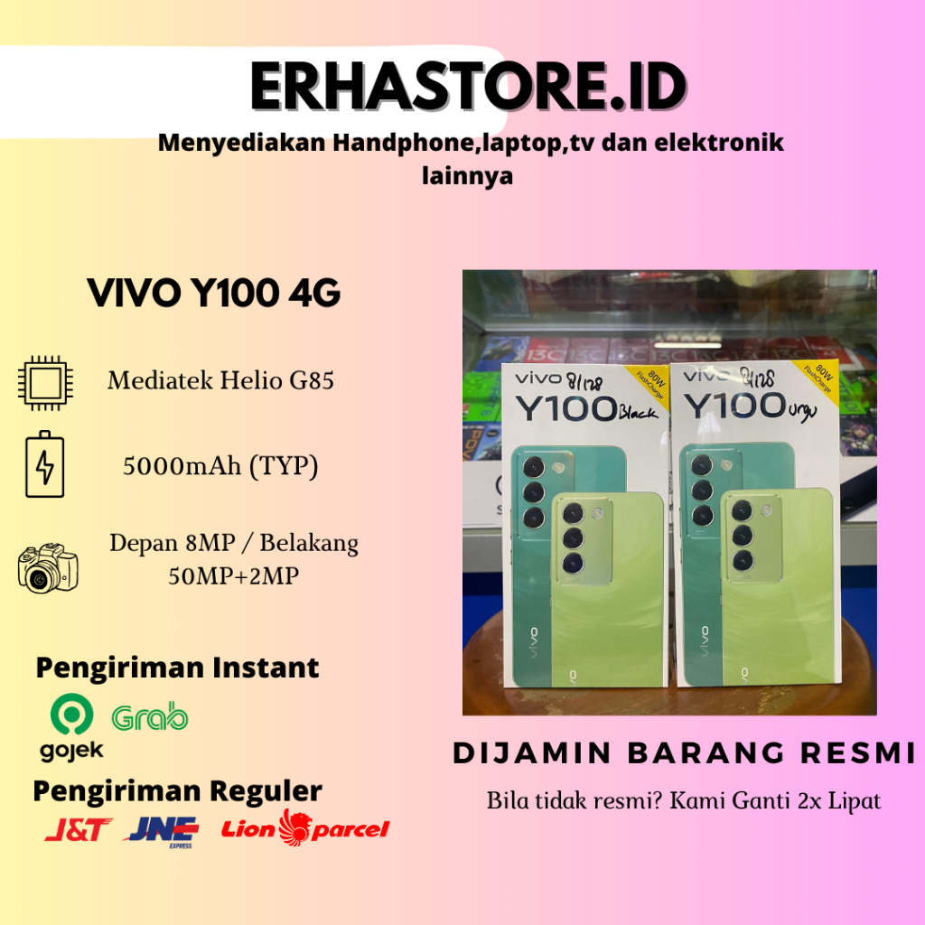 Vivo Y100 4G Ram 8/128GB Dan 8/256GB Barang Baru Garansi Resmi Masih Segelbox