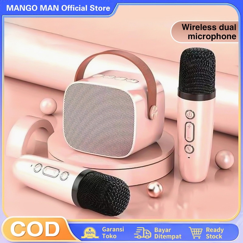 	 Karaoke Mini Speaker K1 bluetooth portable 2 Mic1 Speaker Bluetooth Karaoke Mini Speker Bluetooth Super Bass Speaker Bluetooth Mini Mic Karaoke Bluetooth Speaker Musik Box Bluetooth Full Bass Audio bass Portable	