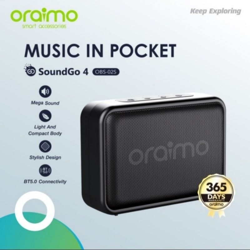Oraimo OBS-02S Soundgo 4 Ultra Portable Wireless Bluetooth 5.0 Speaker