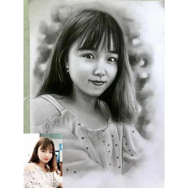 lukisan wajah hitam putih