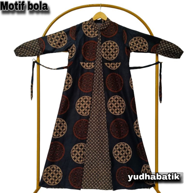 Gamis Batik Cardy Katun Jumbo Adem Nyaman // Pakaian Wanita Trendy Kekinian // Gamis Batik Kombinasi