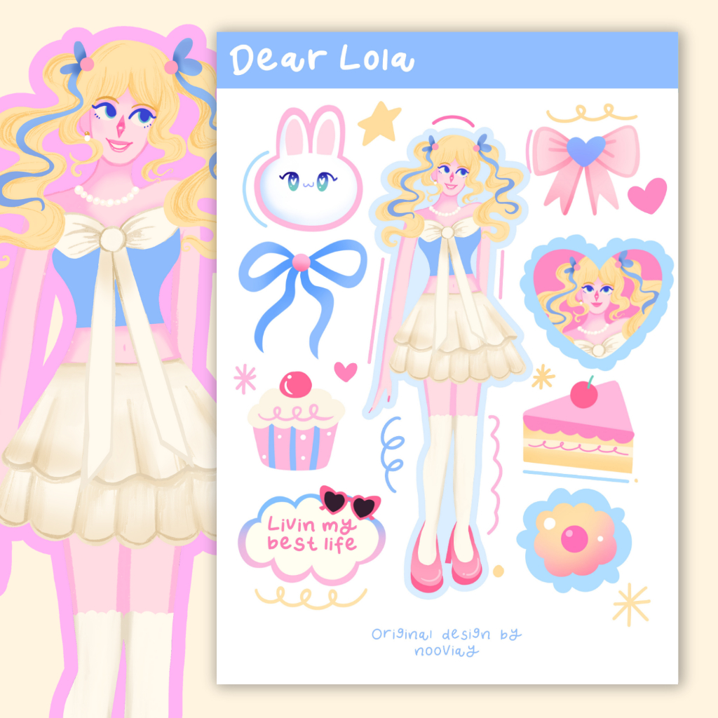 

Dear Lola Coquette Glitter A6 Sticker Sheets