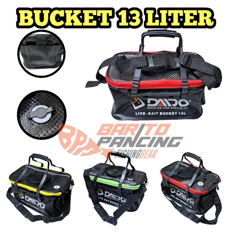 Daido Live Bait 13 Liter Carrier Bag Tempat Ikan Waterproof Tas Ikan Selempang