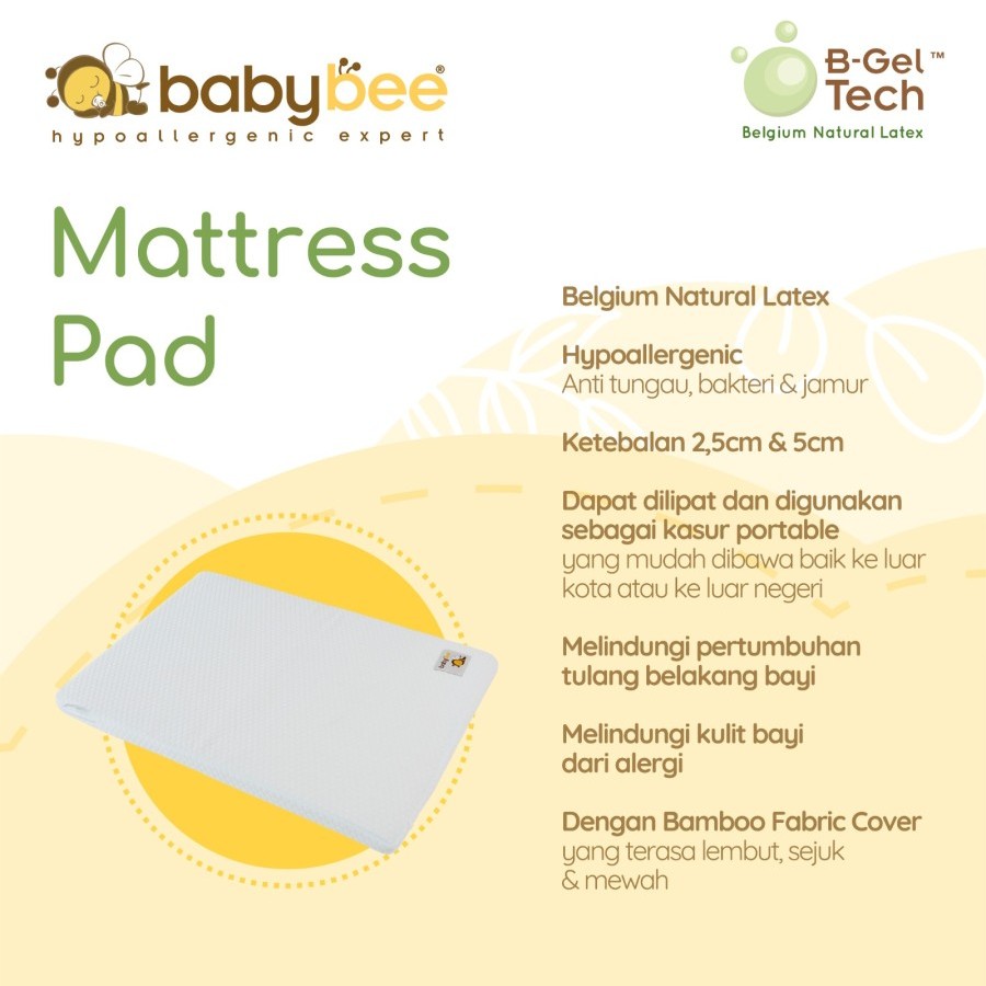 Babybee - Matras Pad 120x70x5 - Kasur Alas Tempat Tidur Bayi Latex