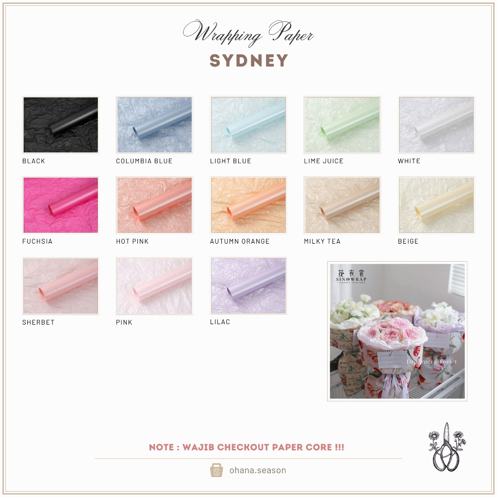 

Ohana Season Floral Wrapping Paper | Kertas Bunga | Sydney Cellophane 50 x 70 cm