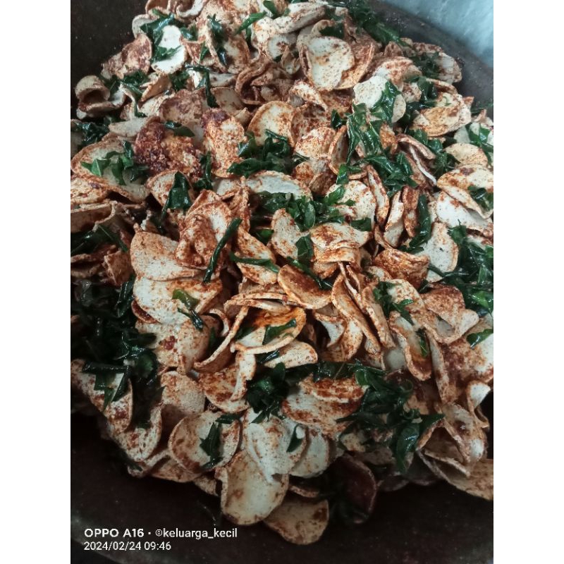 

aneka basreng koin kemasan 100 gm rasa pedas daun jeruk