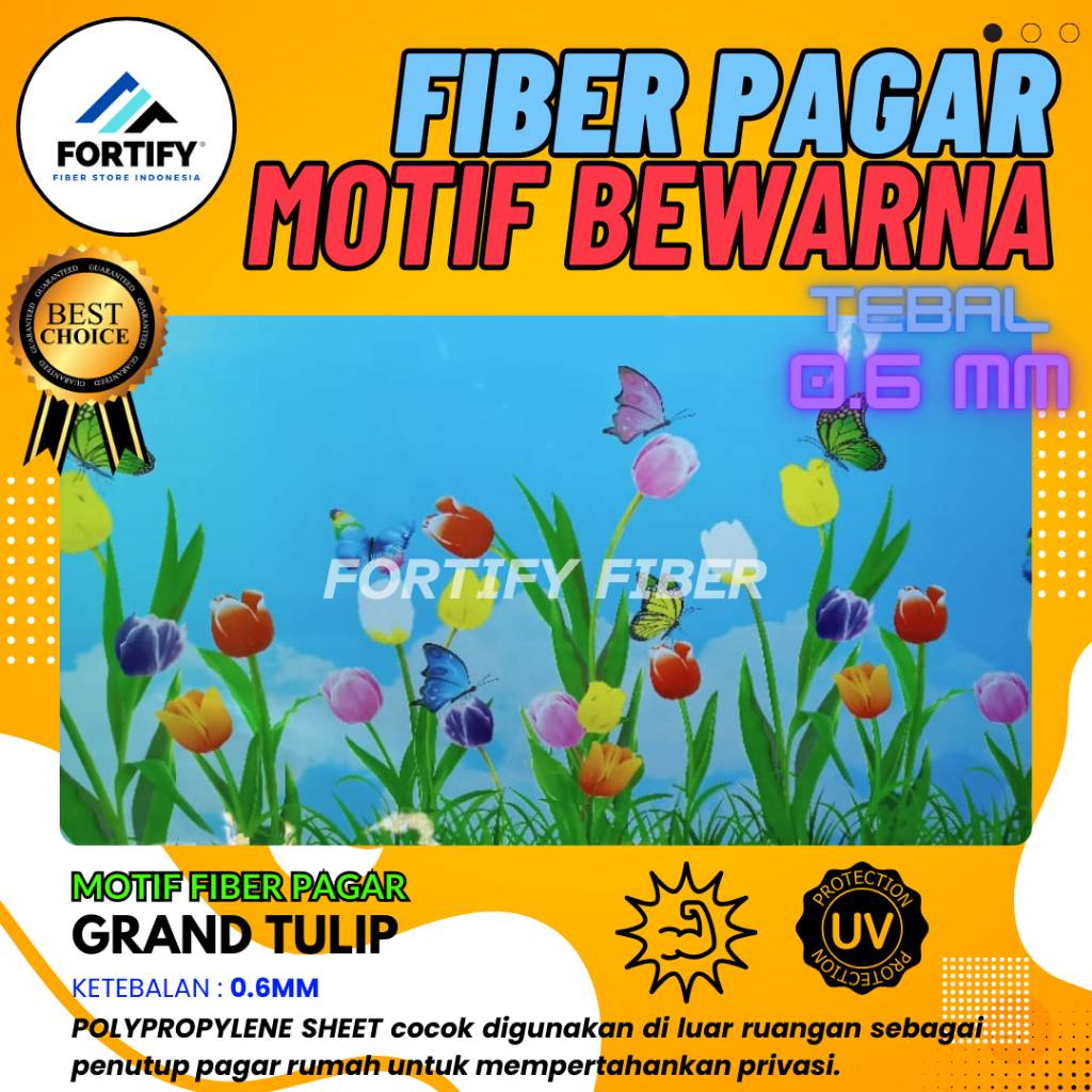 Fiber Plastik Penutup Pagar Rumah Motif GRAND TULIP