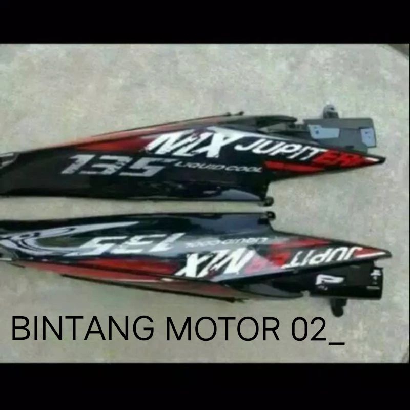 Cover body kanan kiri Jupiter MX new 135 hitam plus striping
