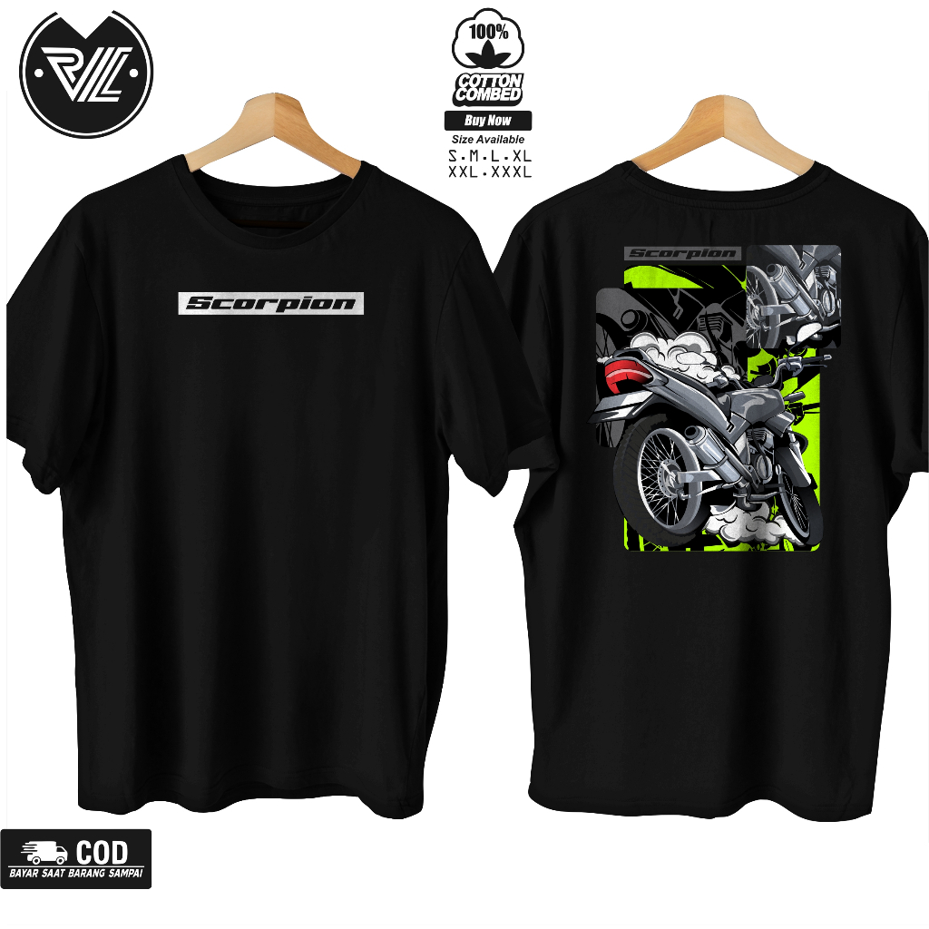 Kaos Motor Scorpion New Series Cotton Combed 30s / Kaos Pria Distro Motor / Kaos Honda / Kaos Yamaha