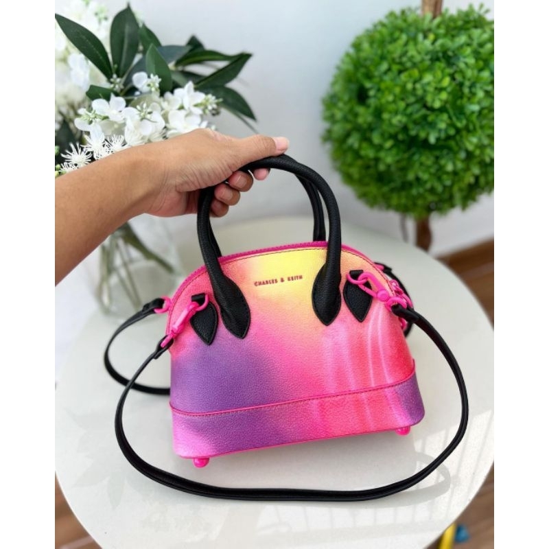 [Bisa COD] Ready Tas CK Harmonee Bowling Top Handle Bag - Fushia
