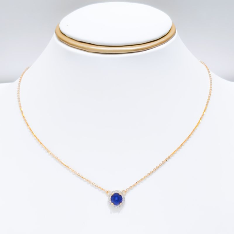 kalung berliontin batu biru mpp kadar 8k