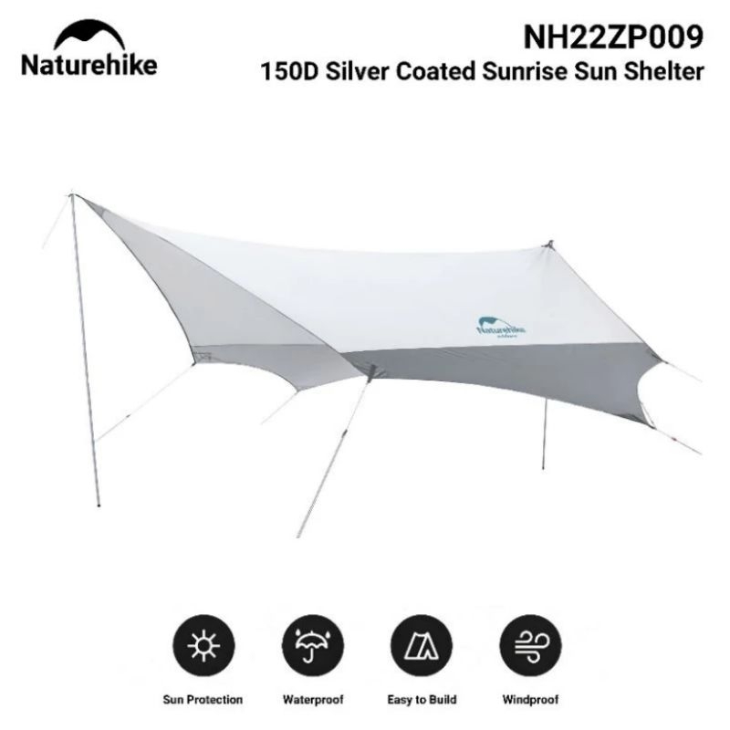 FLYSHEET NATUREHIKE NH22ZP009 SUNRISE HEXAGONAL SUN SHELTER CANOPY SUNCREEN CAMPING GLAMPING HIKING 