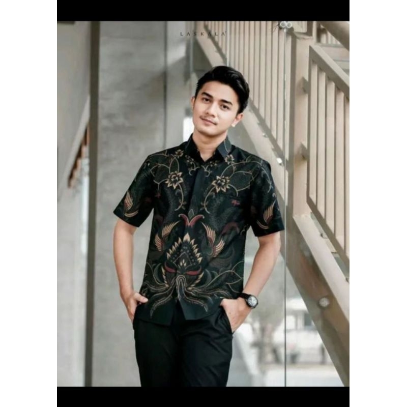 Kemeja batik pria lengan pendek polimikro | Batik pria lengan pendek premium