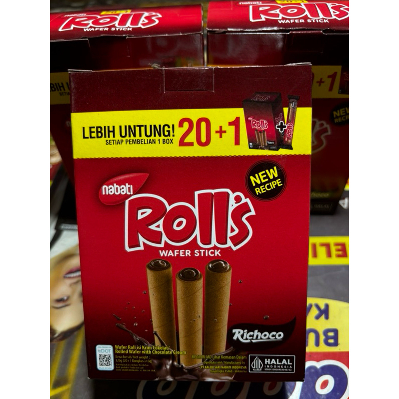 

Nabati Roll’s Wafer Stick Rasa Coklat dan Keju isi 20pcs