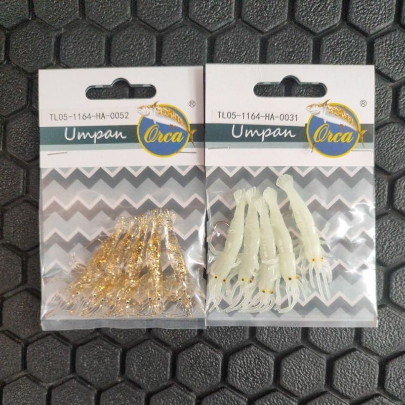 UMPAN MANCING TIRUAN SOFTLURE UDANG GID GLOW IN THE DARK ORCA