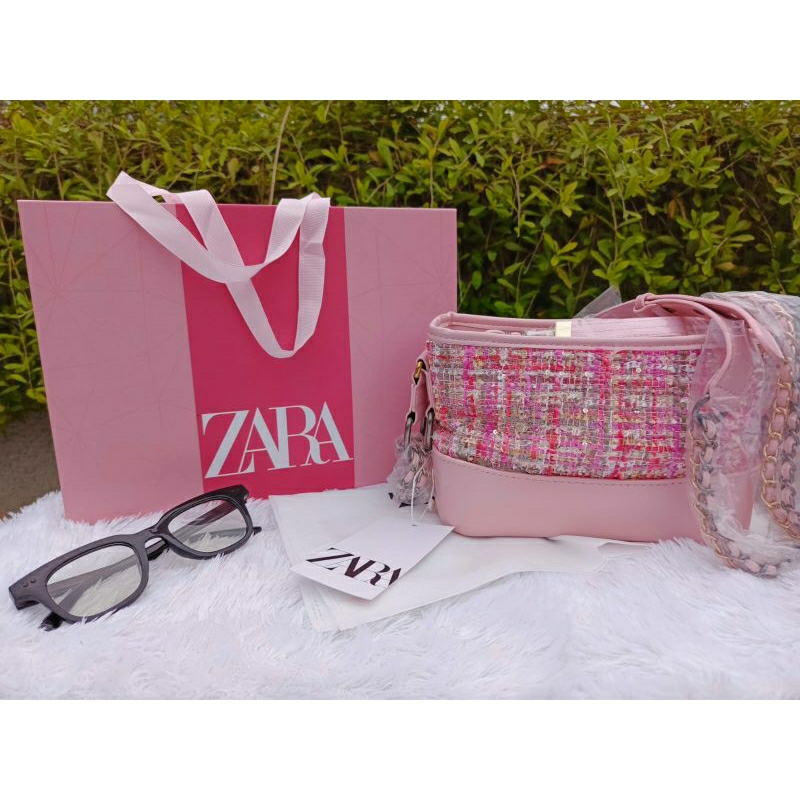 TAS ZARA TWEED GABRIELLE GIFT SET PINK T14