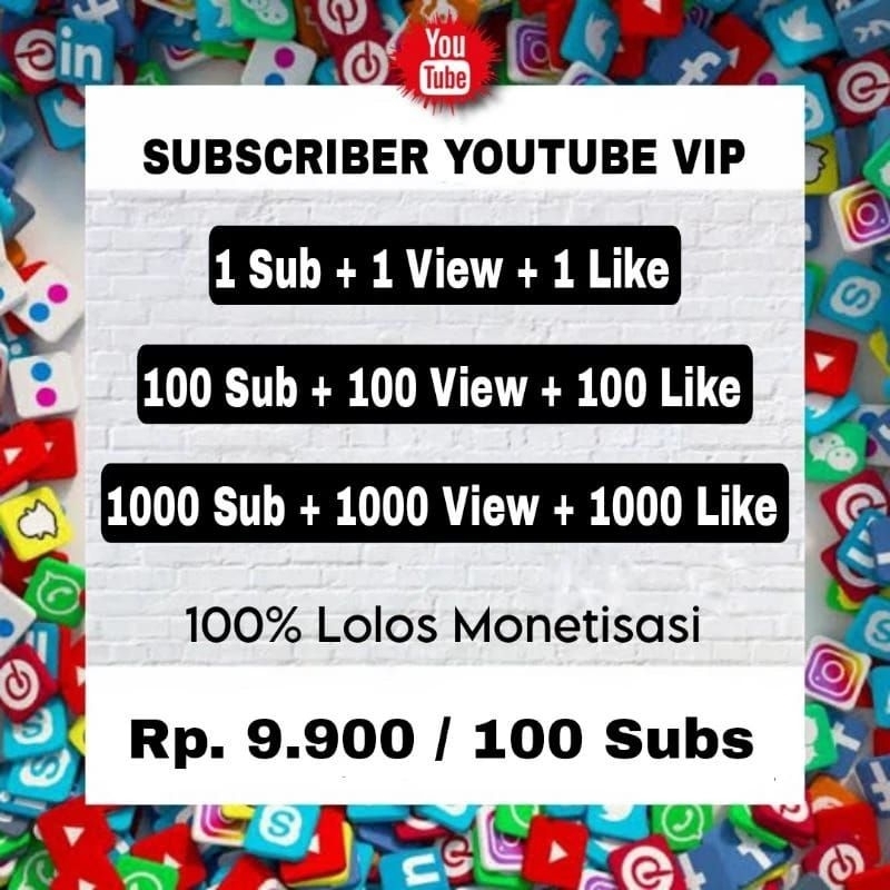 

SUBSCRIBER YOUTUBE AMAN UNTUK MONETISASI BONUS VIEW LIKE