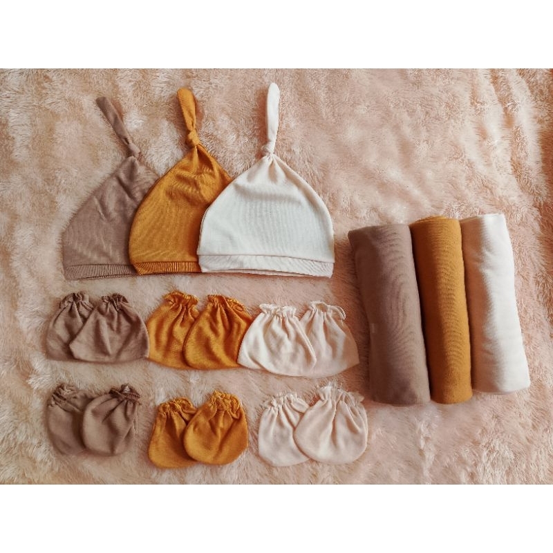 Bedong Bayi Bahan Kaos Warna Mustard Ukuran Jumbo Bedong Set bayi
