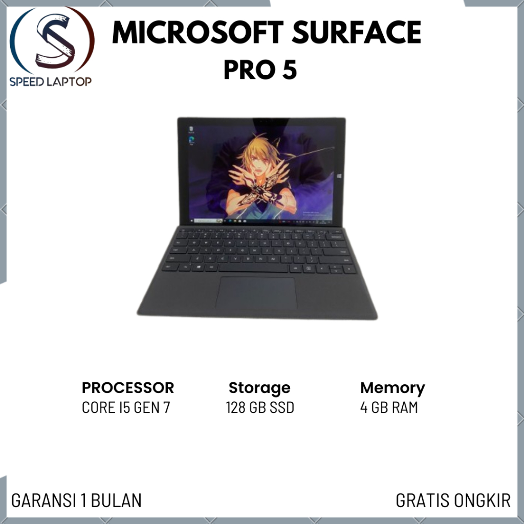 Microsoft Surface Pro 5 4/128GB Intel Core i5 Gen 7 Tablet Murah Bergaransi
