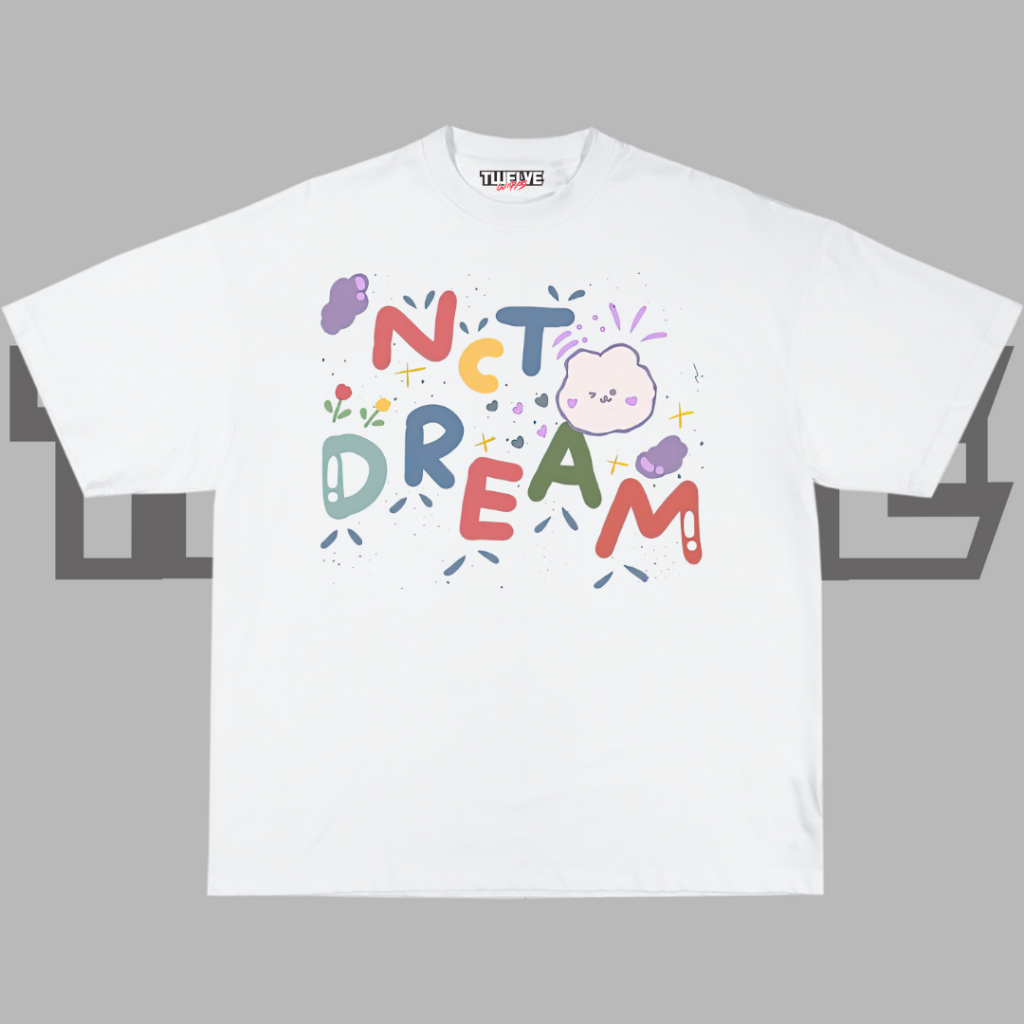 NCT DREAM White Oversize T-Shirt | Kaos NCT DREAM Aesthetic | Atasan Pria Wanita | Baju Cowo Cewe Un